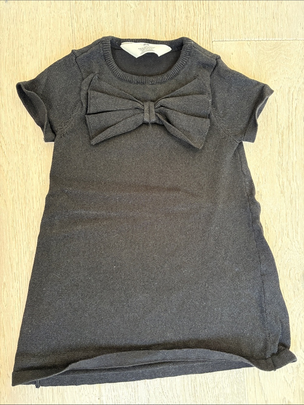 H&M Black Short Sleeve Dress with Front Bow